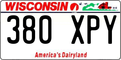WI license plate 380XPY