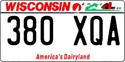 WI license plate 380XQA