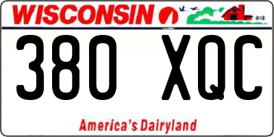 WI license plate 380XQC