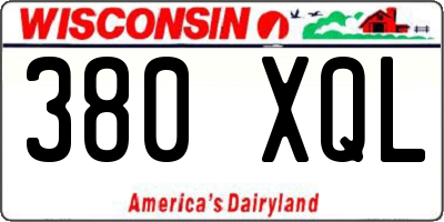 WI license plate 380XQL