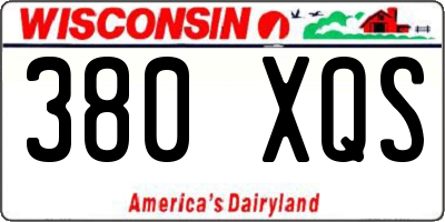 WI license plate 380XQS