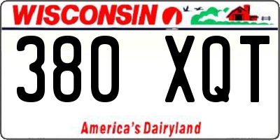 WI license plate 380XQT