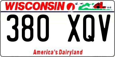 WI license plate 380XQV