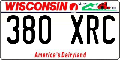 WI license plate 380XRC