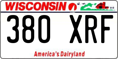 WI license plate 380XRF