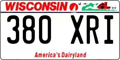 WI license plate 380XRI