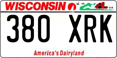 WI license plate 380XRK