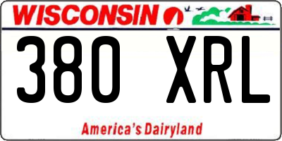 WI license plate 380XRL