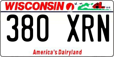 WI license plate 380XRN