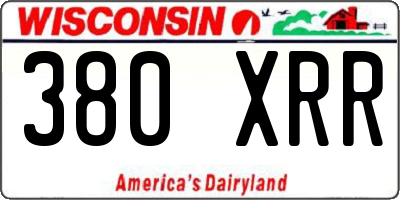 WI license plate 380XRR