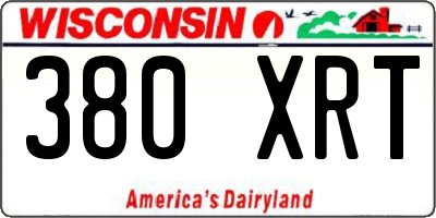 WI license plate 380XRT