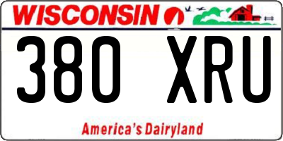 WI license plate 380XRU