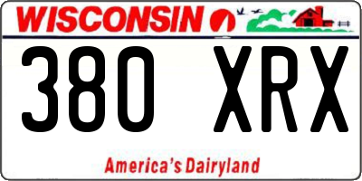 WI license plate 380XRX