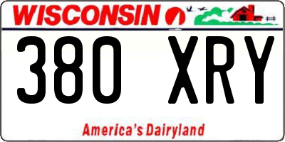 WI license plate 380XRY