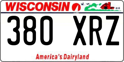 WI license plate 380XRZ