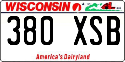 WI license plate 380XSB