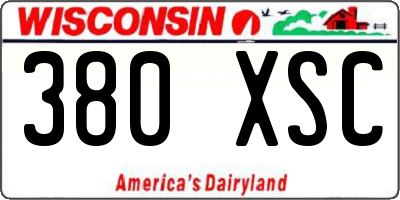 WI license plate 380XSC