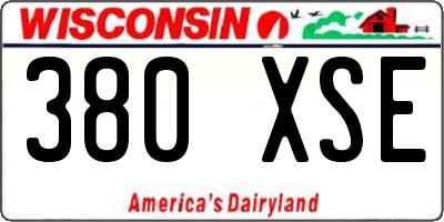 WI license plate 380XSE