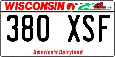 WI license plate 380XSF