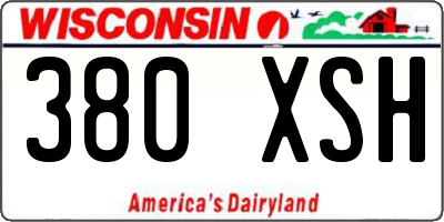 WI license plate 380XSH