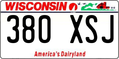 WI license plate 380XSJ