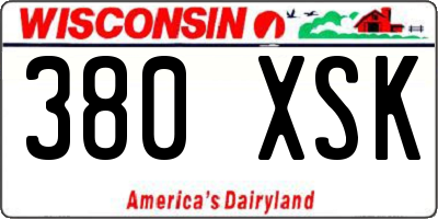 WI license plate 380XSK
