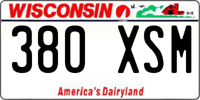 WI license plate 380XSM