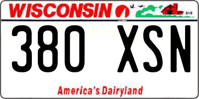 WI license plate 380XSN