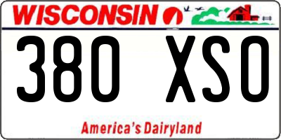 WI license plate 380XSO