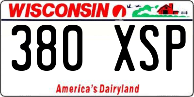 WI license plate 380XSP