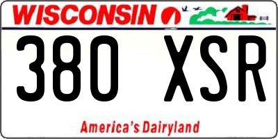 WI license plate 380XSR