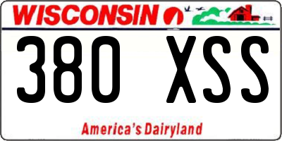 WI license plate 380XSS