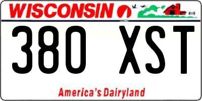 WI license plate 380XST