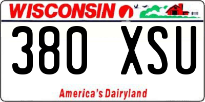 WI license plate 380XSU