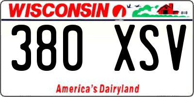 WI license plate 380XSV