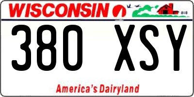 WI license plate 380XSY