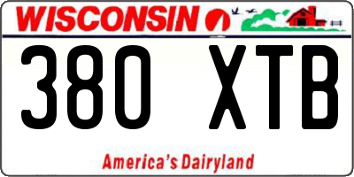 WI license plate 380XTB