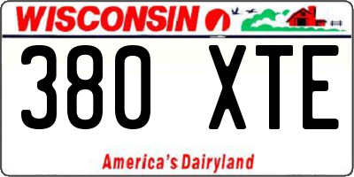 WI license plate 380XTE
