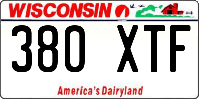 WI license plate 380XTF