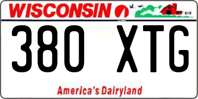 WI license plate 380XTG