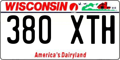 WI license plate 380XTH