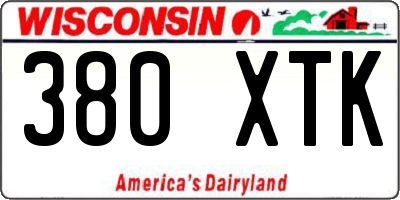 WI license plate 380XTK