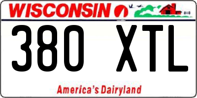 WI license plate 380XTL