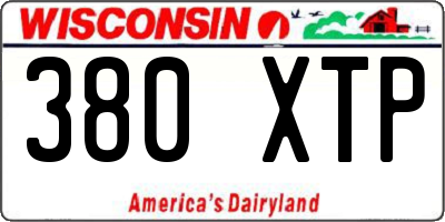 WI license plate 380XTP