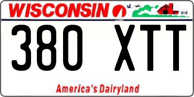 WI license plate 380XTT