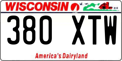 WI license plate 380XTW
