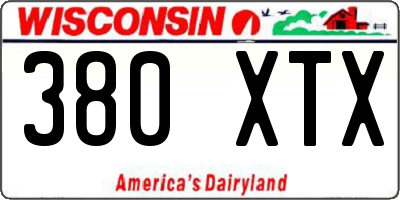 WI license plate 380XTX