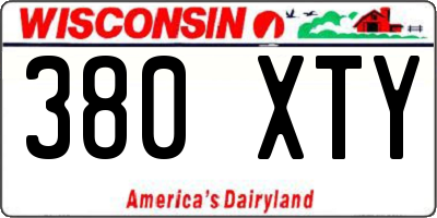 WI license plate 380XTY