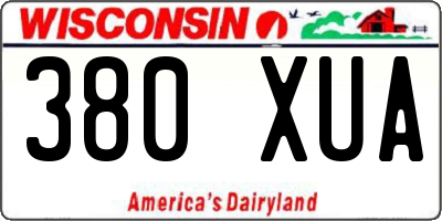 WI license plate 380XUA