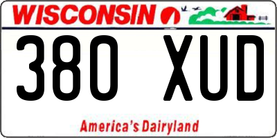 WI license plate 380XUD